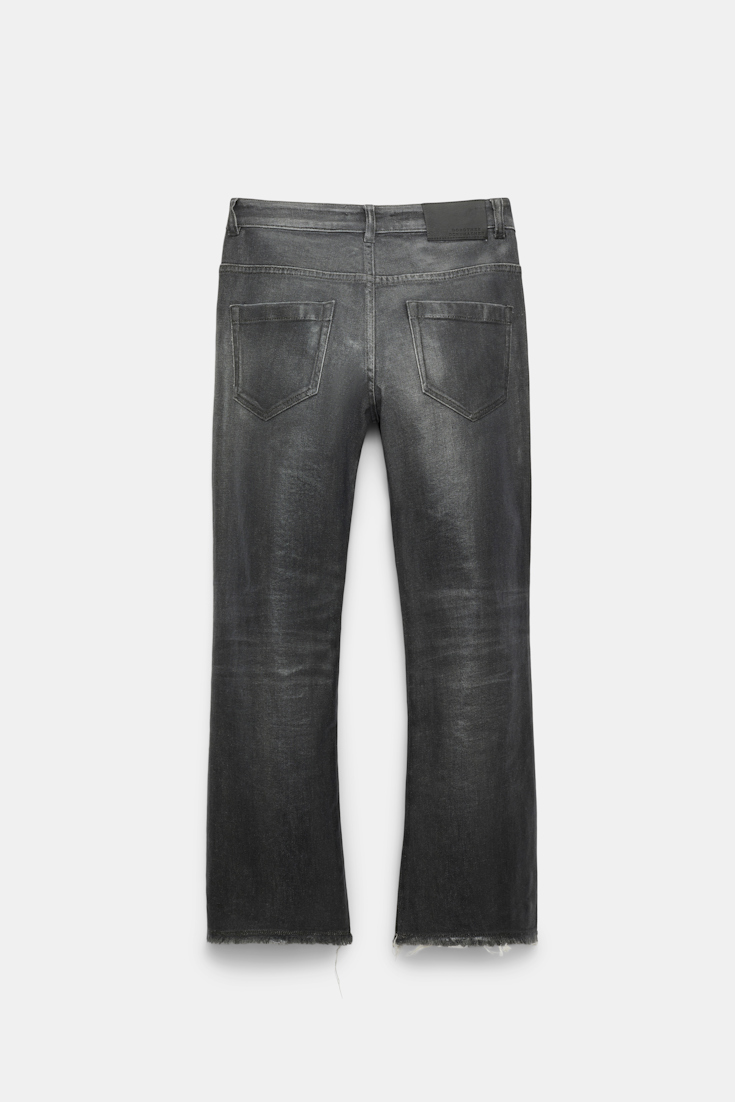 Dorothee Schumacher Cropped flared jeans with under-glass effect structured grey