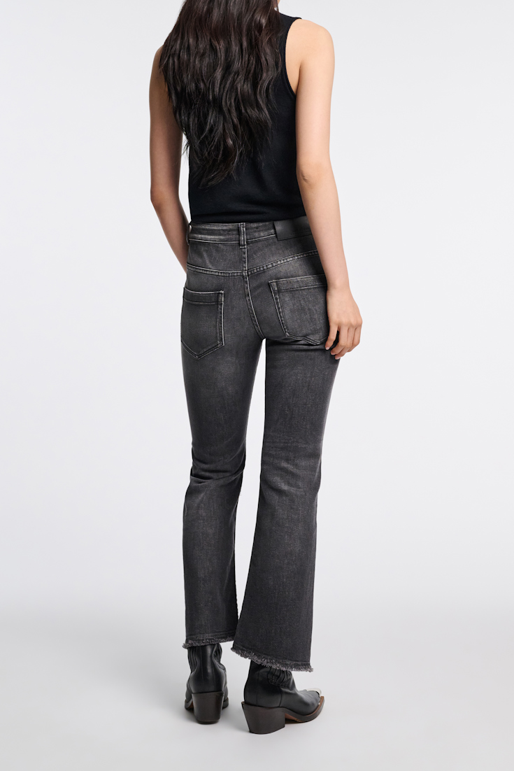 Dorothee Schumacher Cropped Flared Jeans structured grey