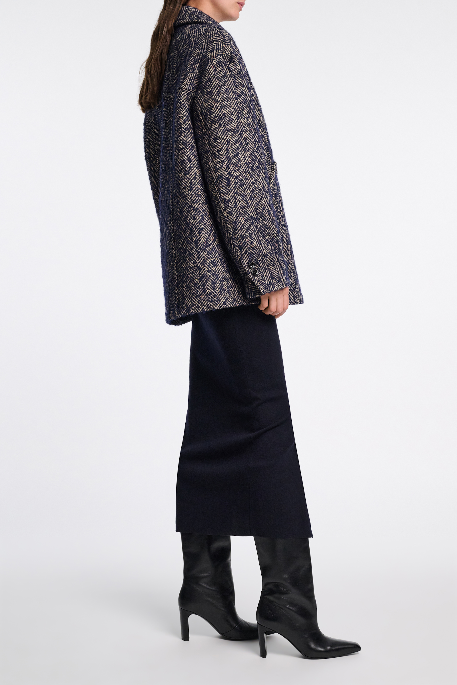 Dorothee Schumacher Slightly oversized herringbone jacket blue mix