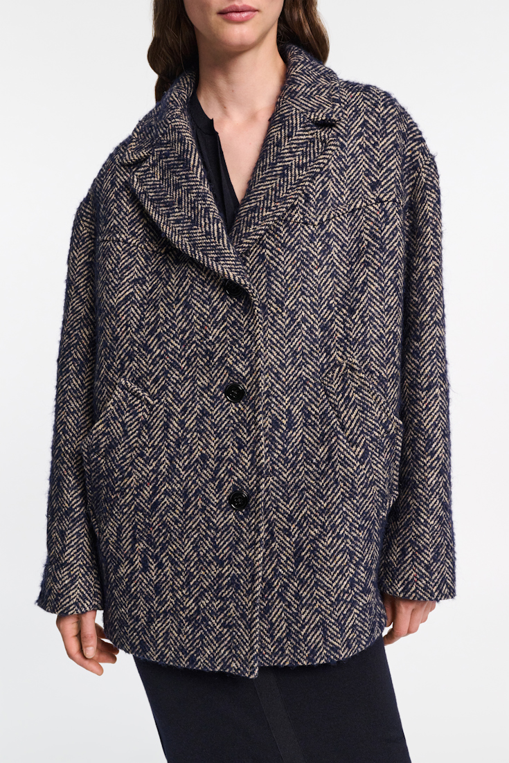 Dorothee Schumacher Leicht oversized Herringbone Jacke blue mix