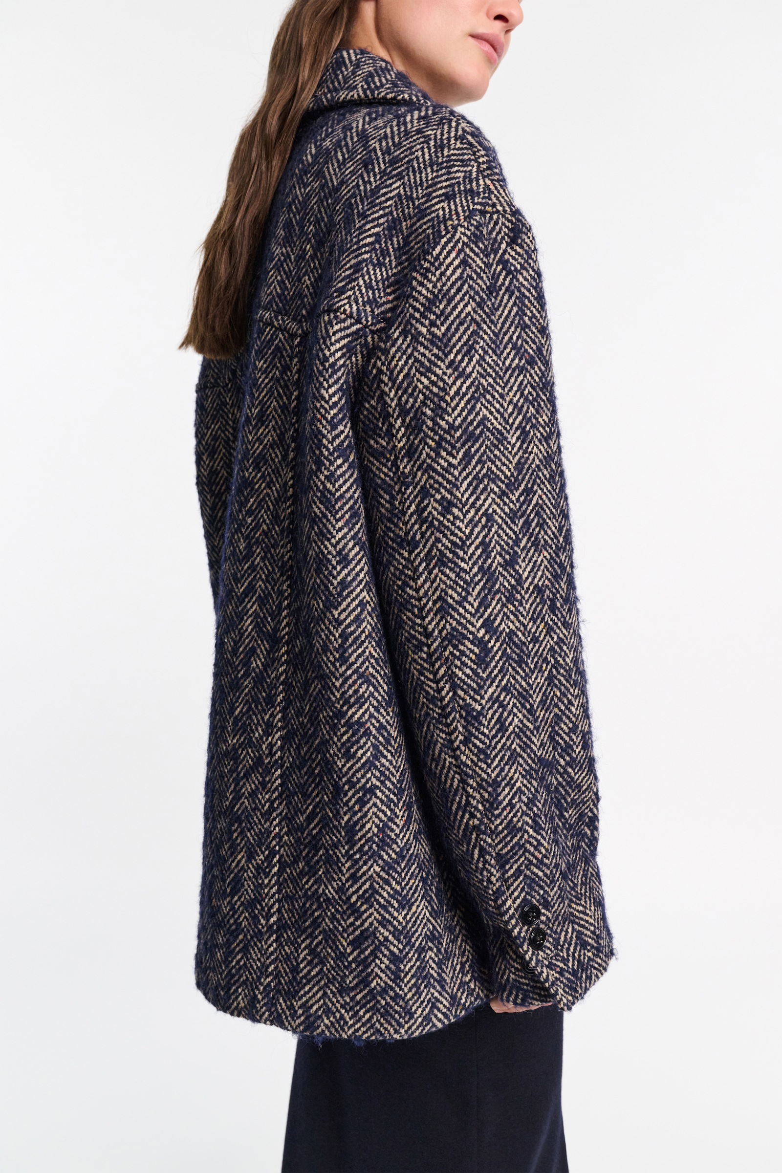 Dorothee Schumacher Slightly oversized herringbone jacket blue mix