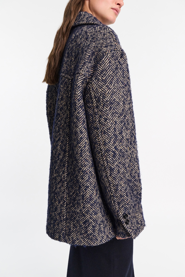 Dorothee Schumacher Slightly oversized herringbone jacket blue mix