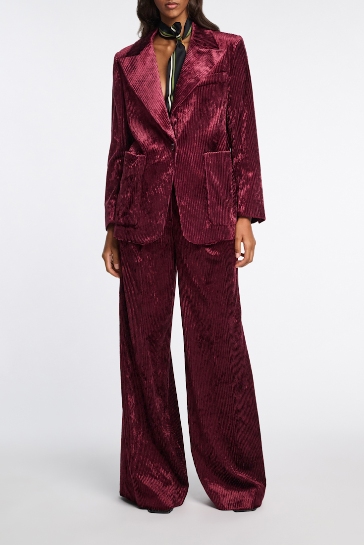 Dorothee Schumacher Corduroy blazer dark burgundy