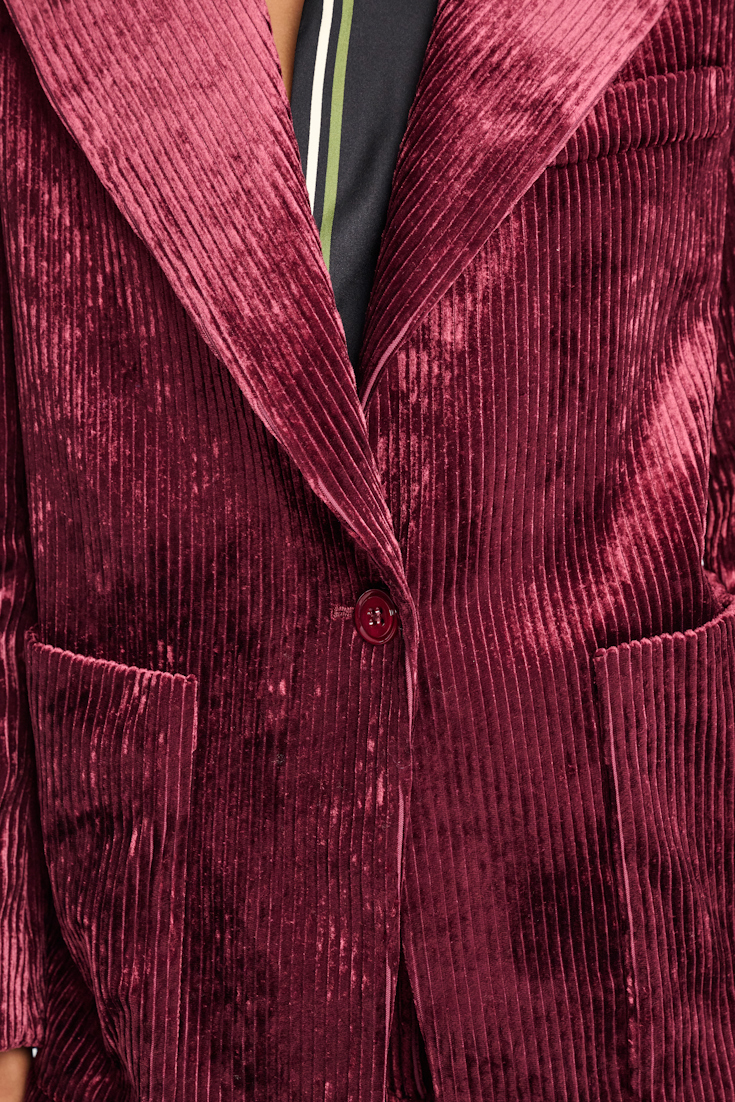 Dorothee Schumacher Blazer aus softem Cord dark burgundy