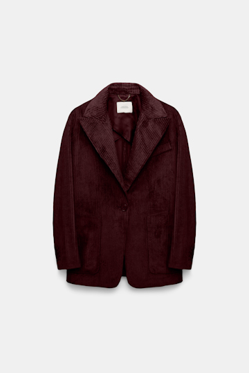 Dorothee Schumacher Blazer aus softem Cord dark burgundy