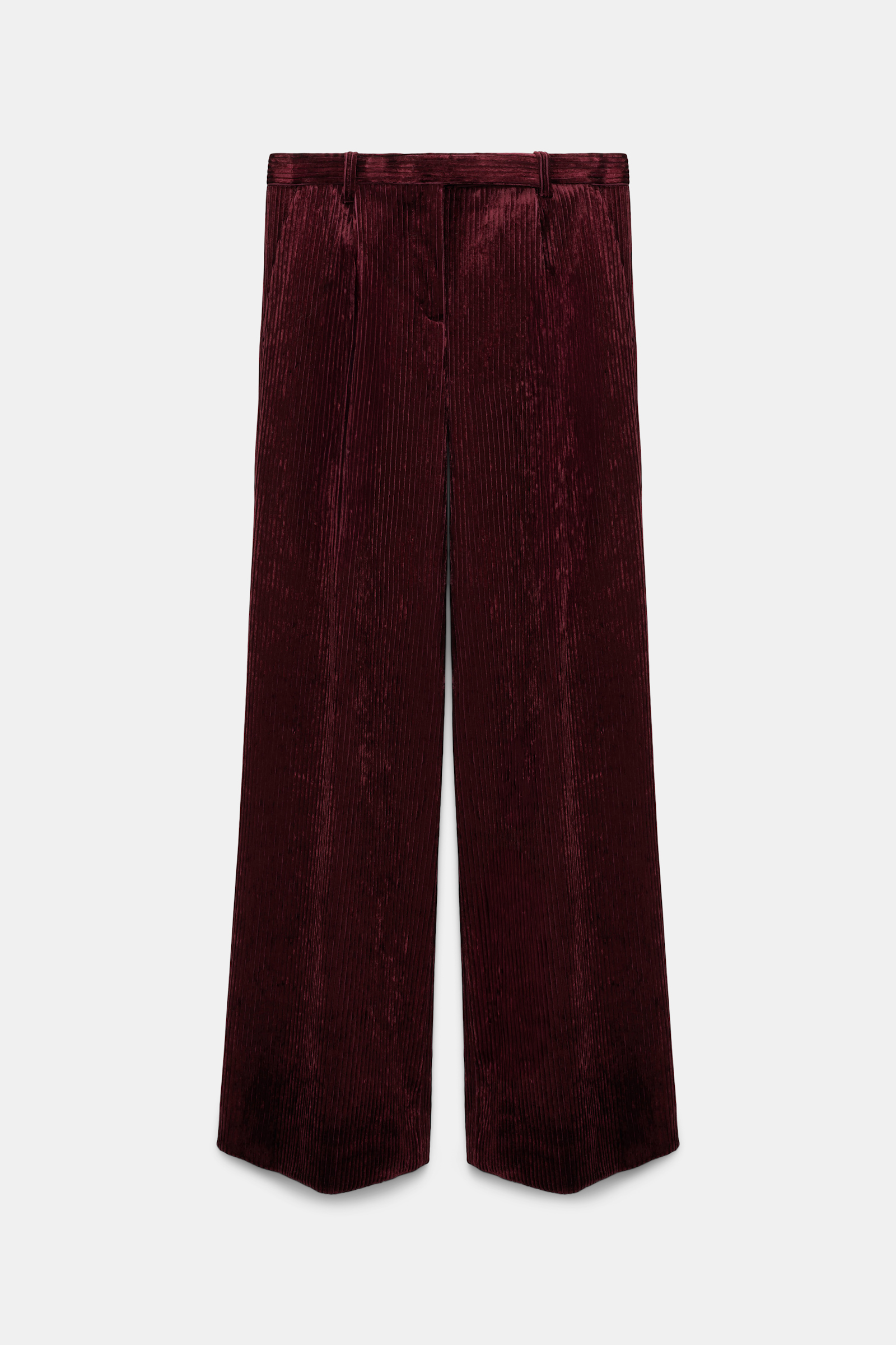 Dorothee Schumacher Bundfaltenhose aus softem Cord mit weitem Bein dark burgundy