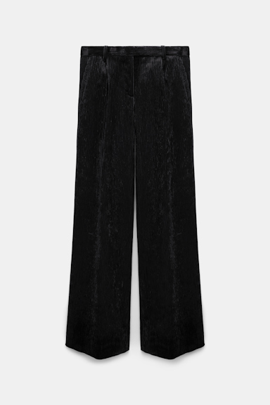 Dorothee Schumacher Wide leg pleated corduroy trousers black