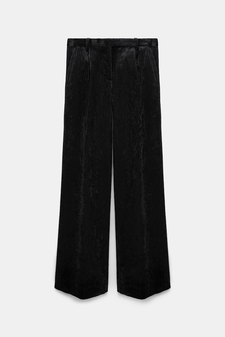 Dorothee Schumacher Wide leg pleated corduroy trousers black