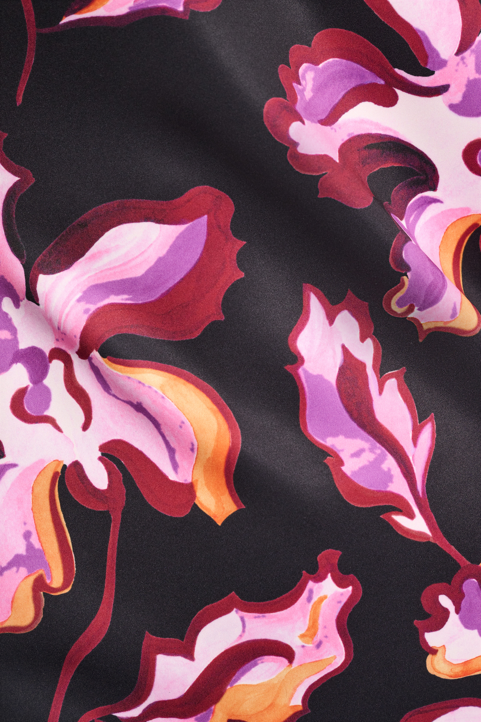 Dorothee Schumacher Printed neoprene pencil skirt flame flower black/purple