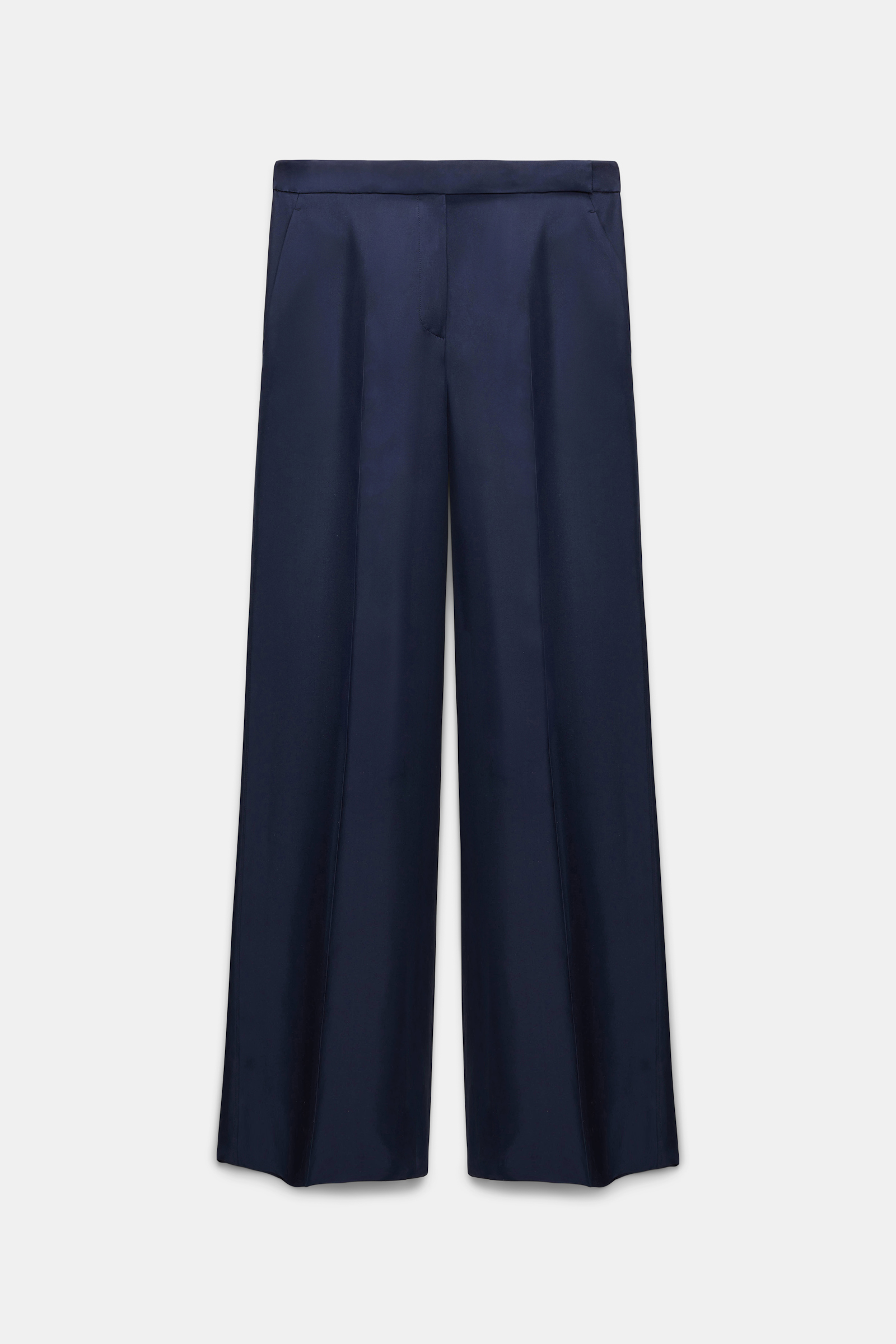 Dorothee Schumacher Wide leg silk twill pants blue night