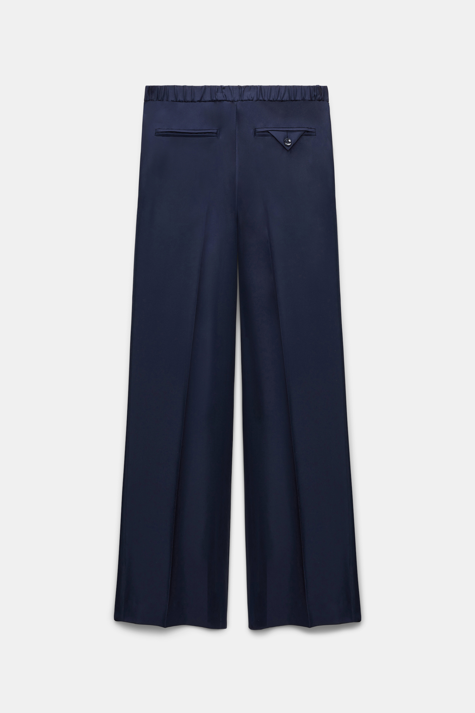 Dorothee Schumacher Wide leg silk twill pants blue night