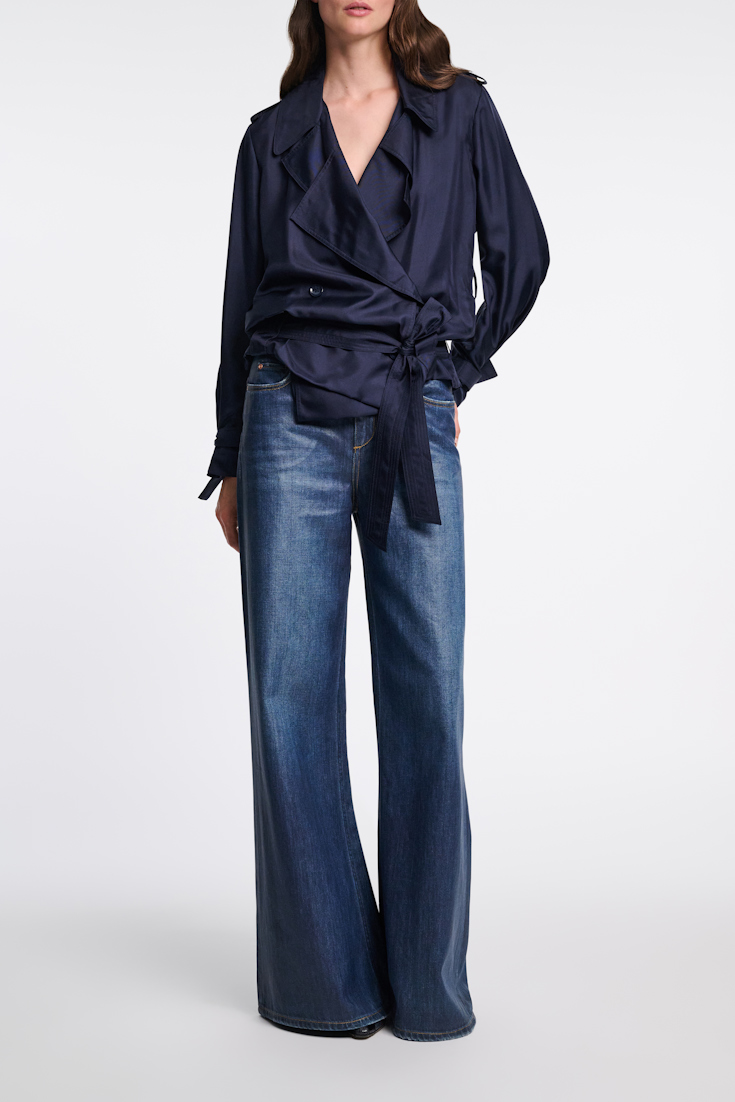 Dorothee Schumacher Trench coat-style shirt-jacket blue night