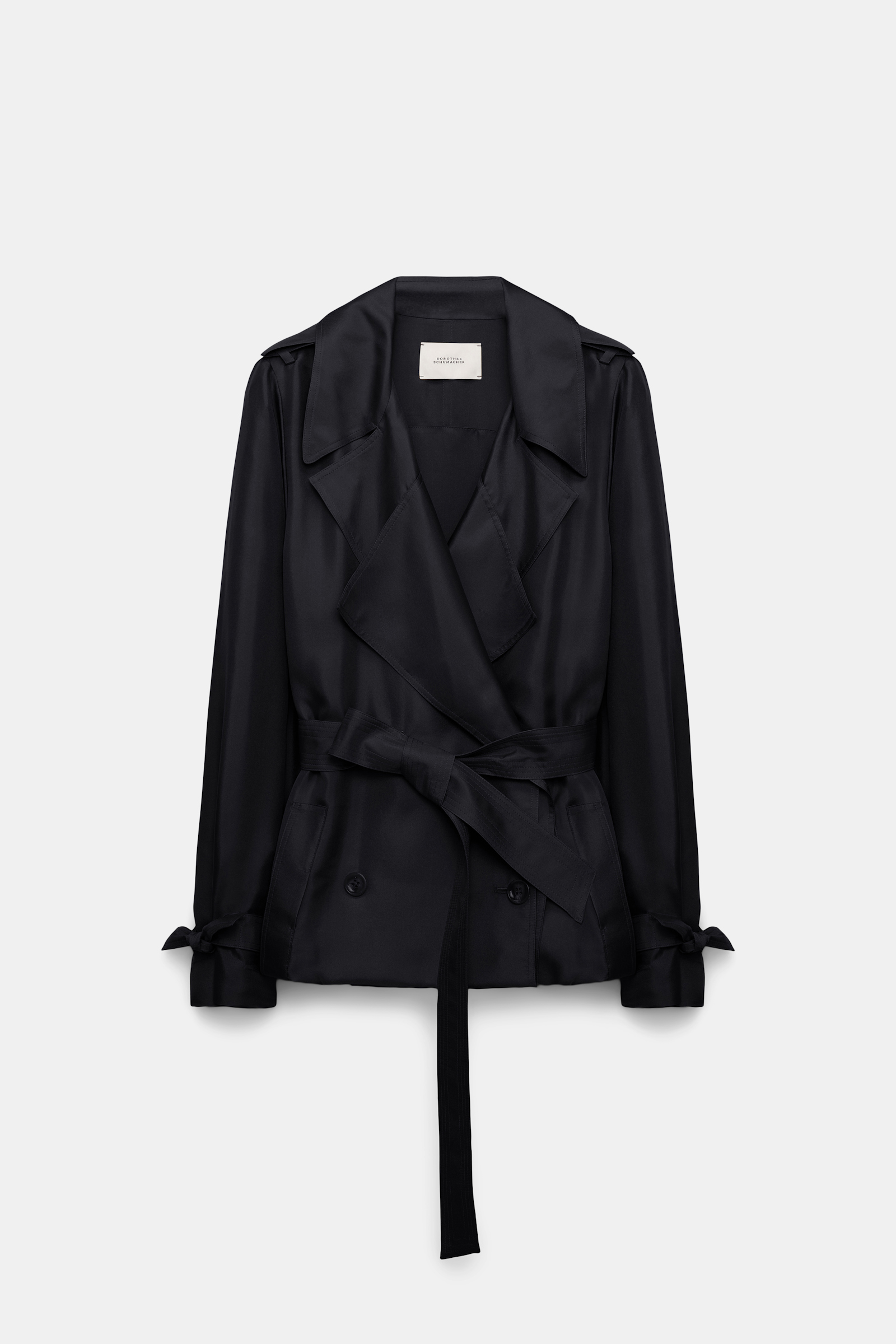 Dorothee Schumacher Bluse im Trenchcoat-Style aus Seidentwill deep black