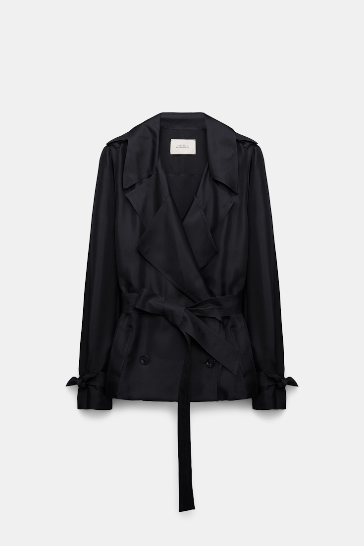 Dorothee Schumacher Bluse im Trenchcoat-Style aus Seidentwill deep black