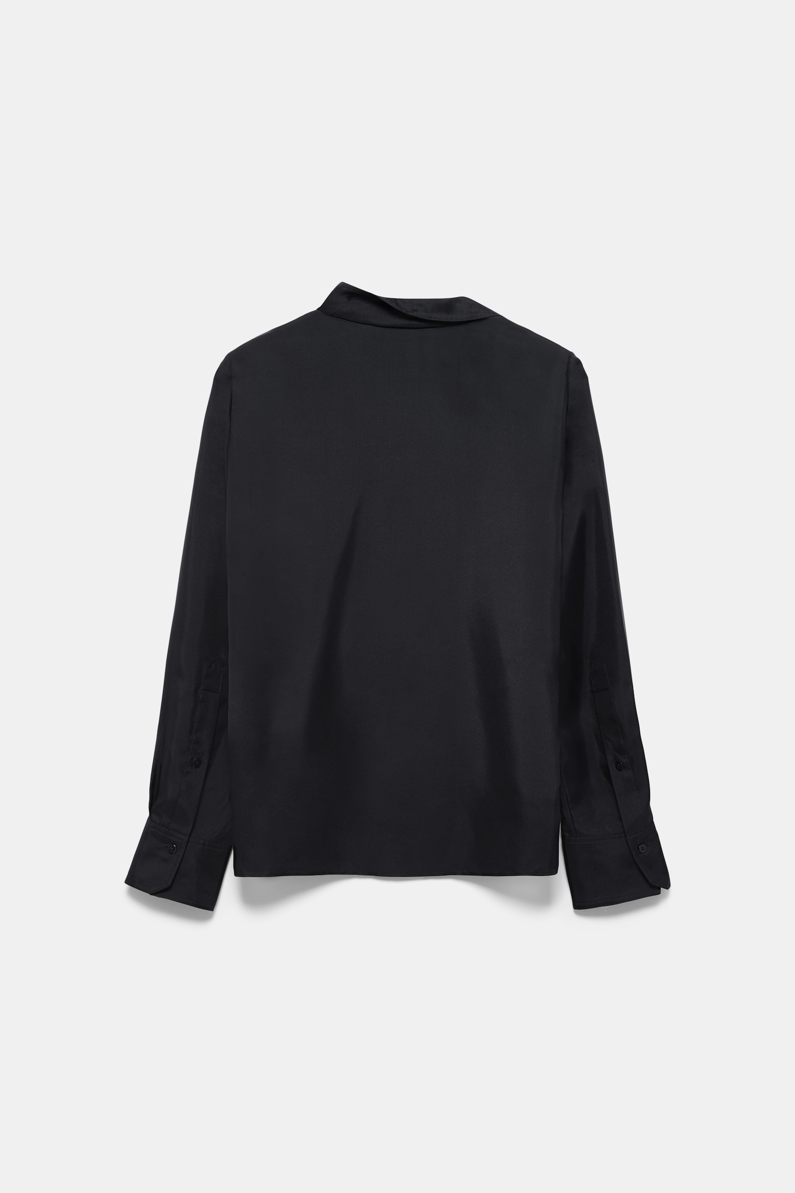 Dorothee Schumacher Bluse aus Seidentwill mit asymmetrischem Revers deep black