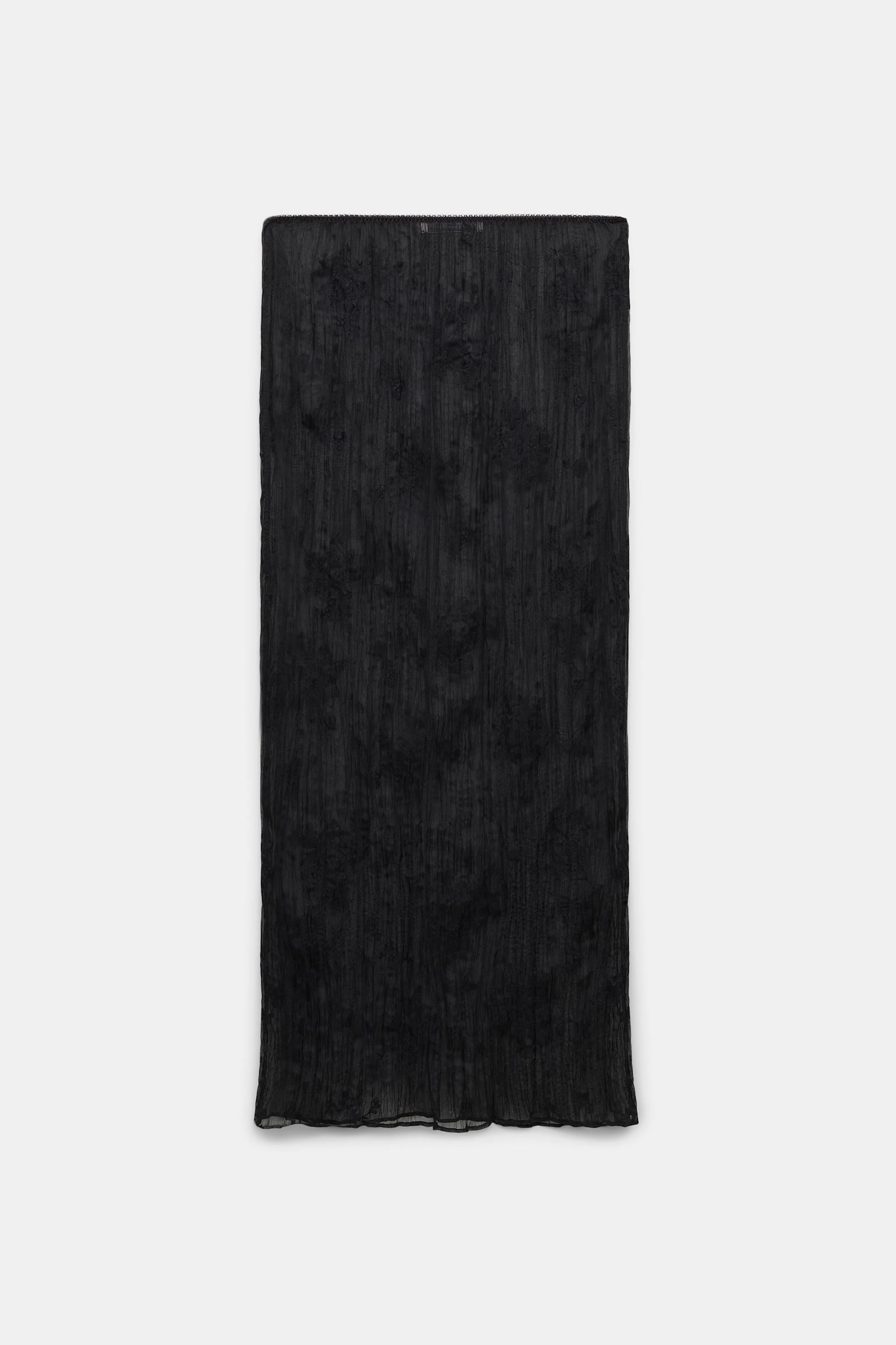 Dorothee Schumacher Pencil skirt in embroidered crinkle chiffon black