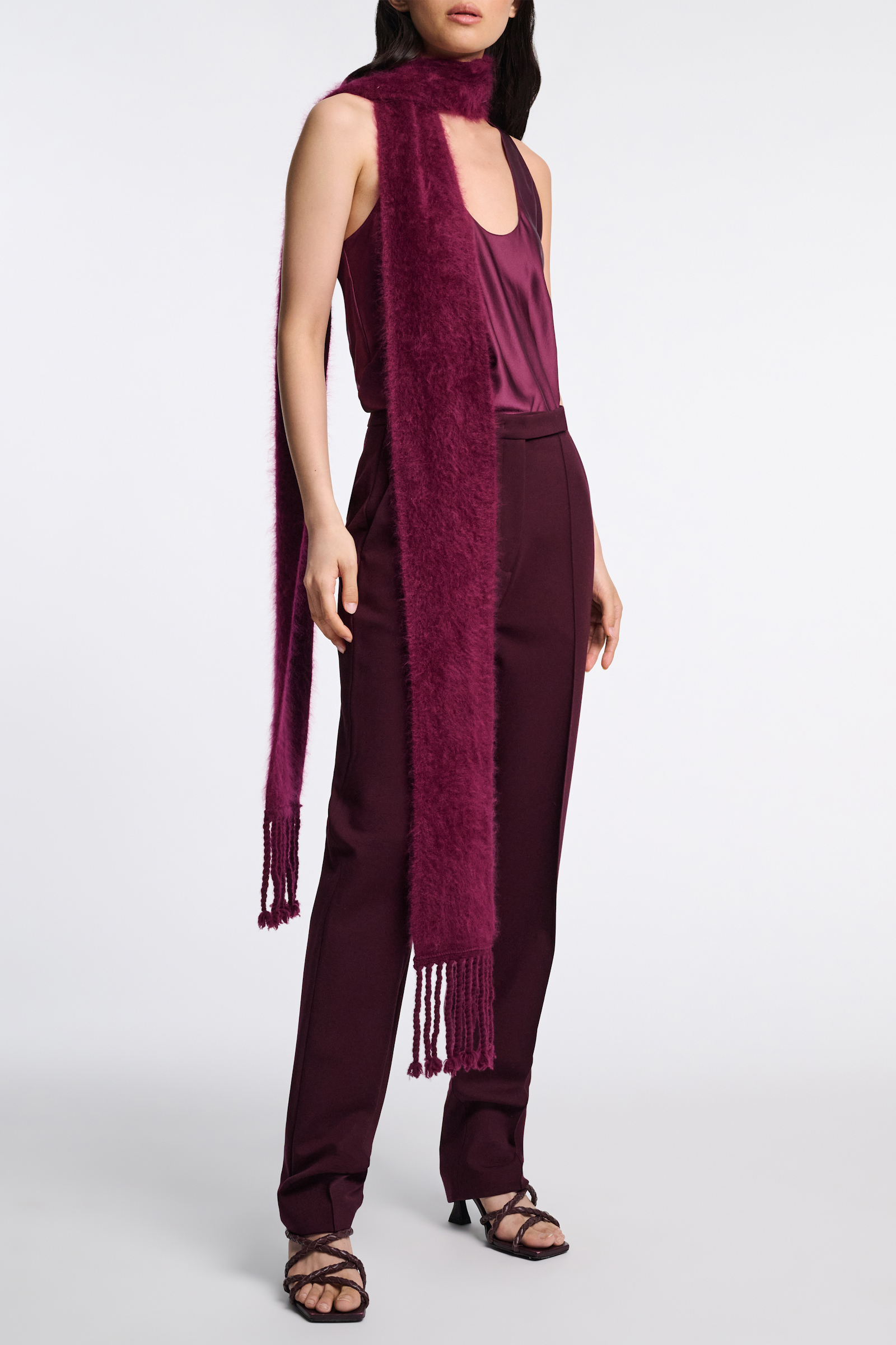 Dorothee Schumacher Silk-satin tank top burgundy