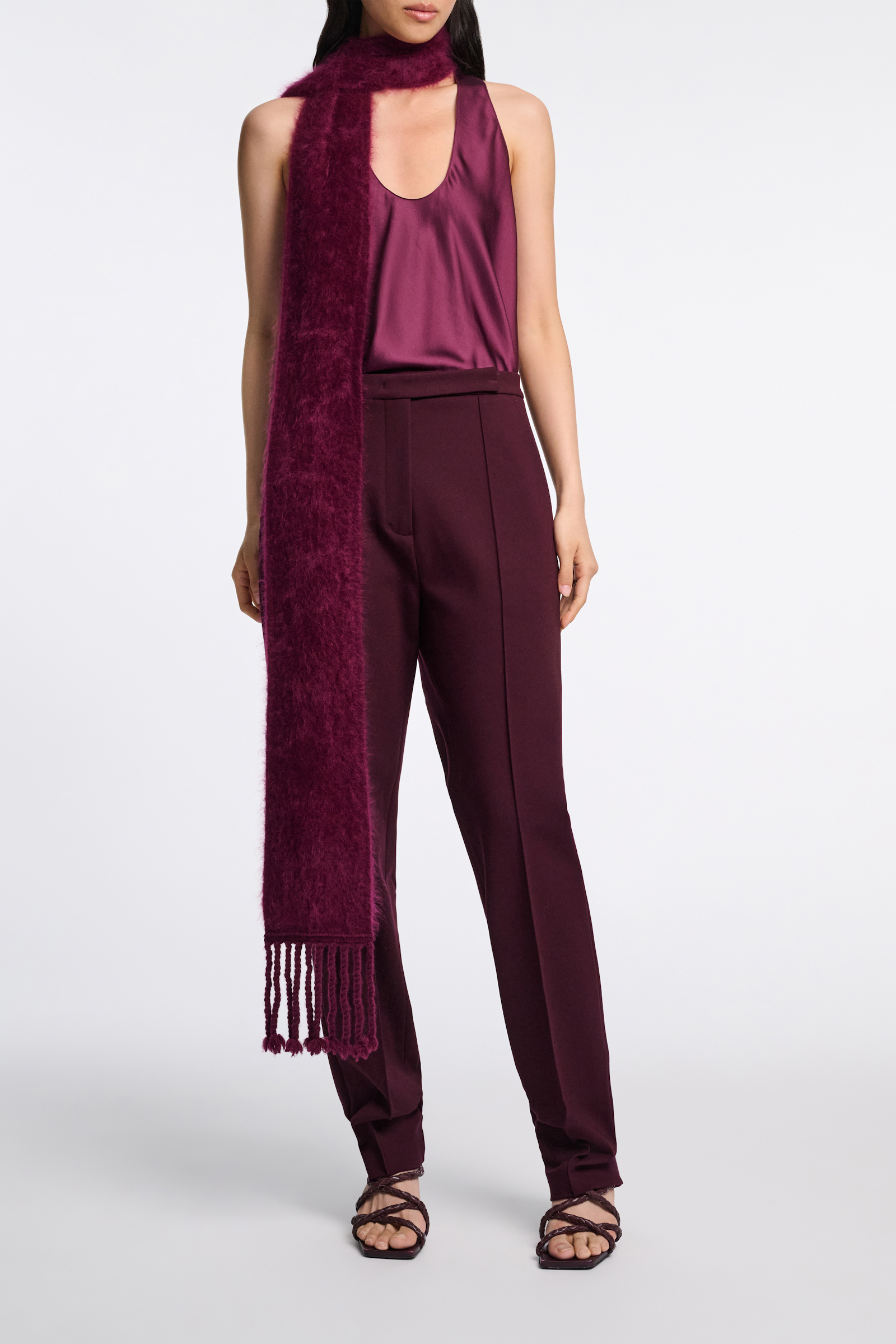 Dorothee Schumacher Silk-satin tank top burgundy