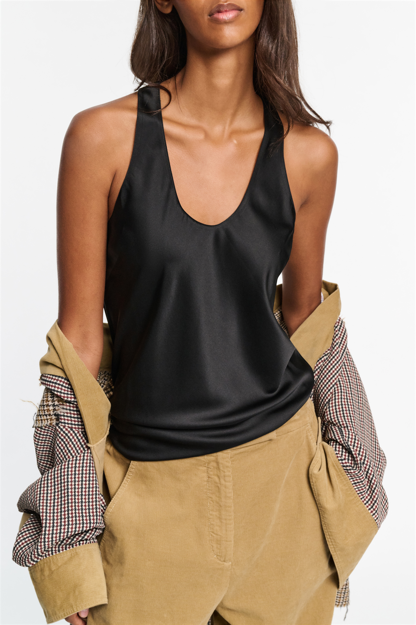 Dorothee Schumacher Silk-satin tank top black