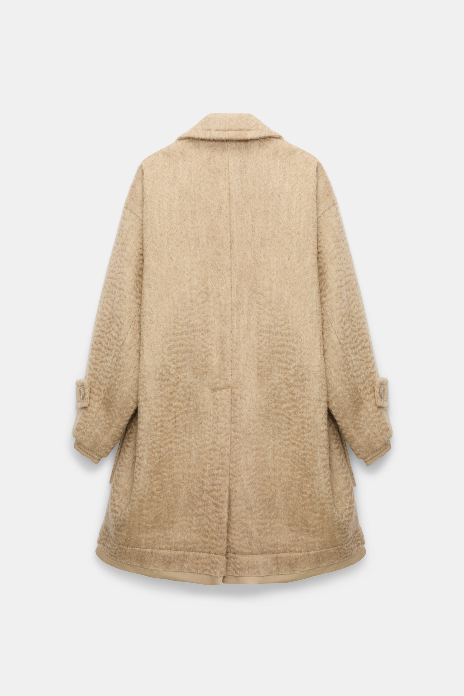 Dorothee Schumacher Wool-mohair coat with shiny quilted lining dark sand