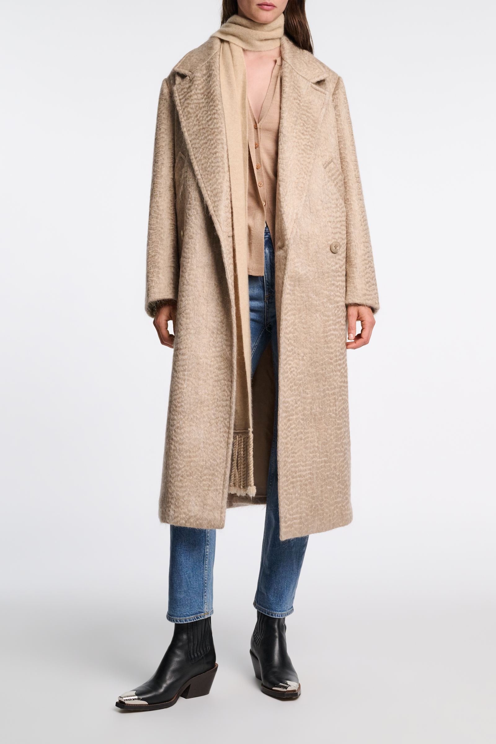 Dorothee Schumacher Classic wool-mohair coat dark sand