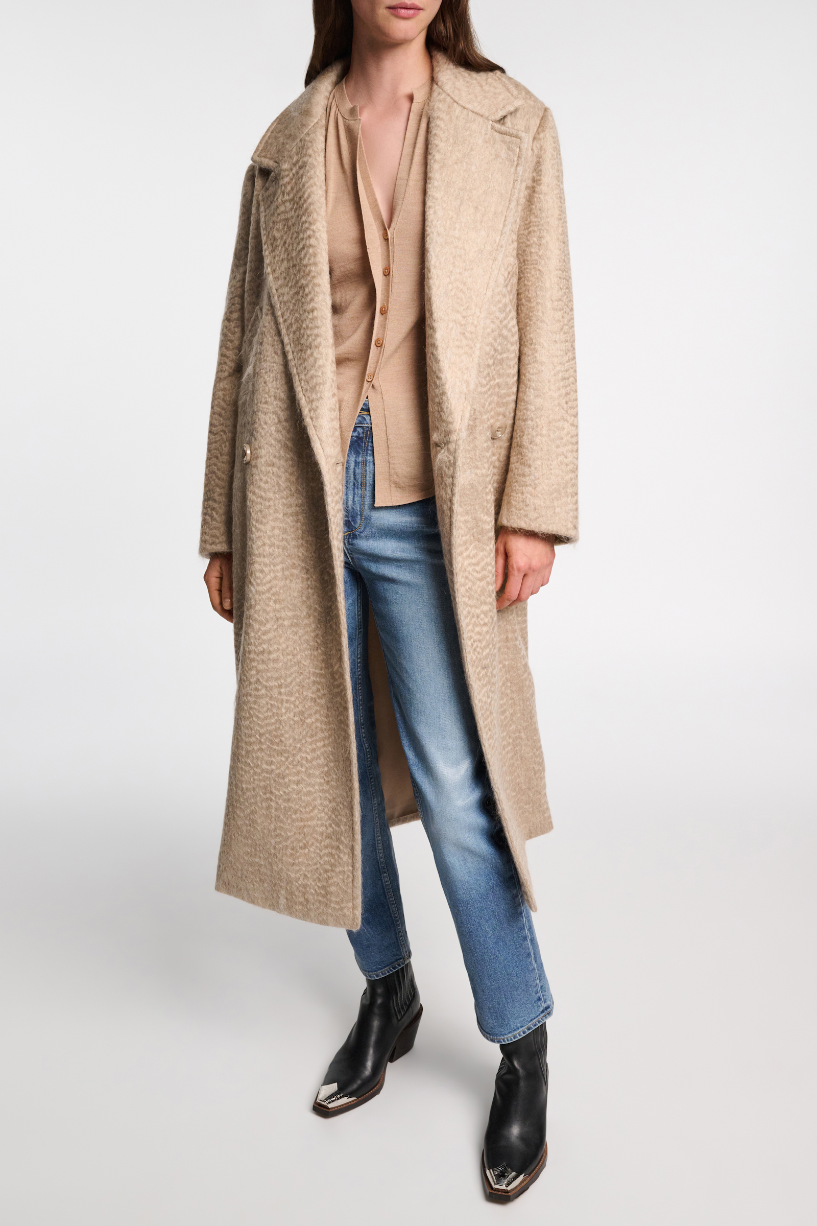 Dorothee Schumacher Classic wool-mohair coat dark sand