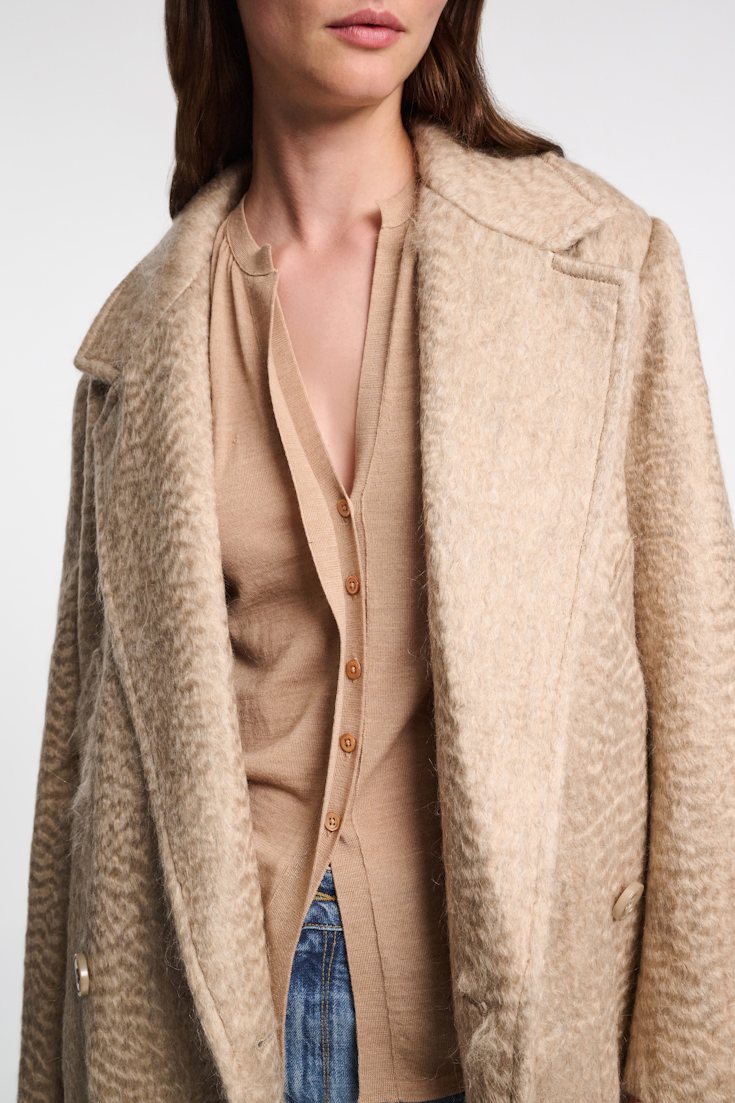 Dorothee Schumacher Classic wool-mohair coat dark sand