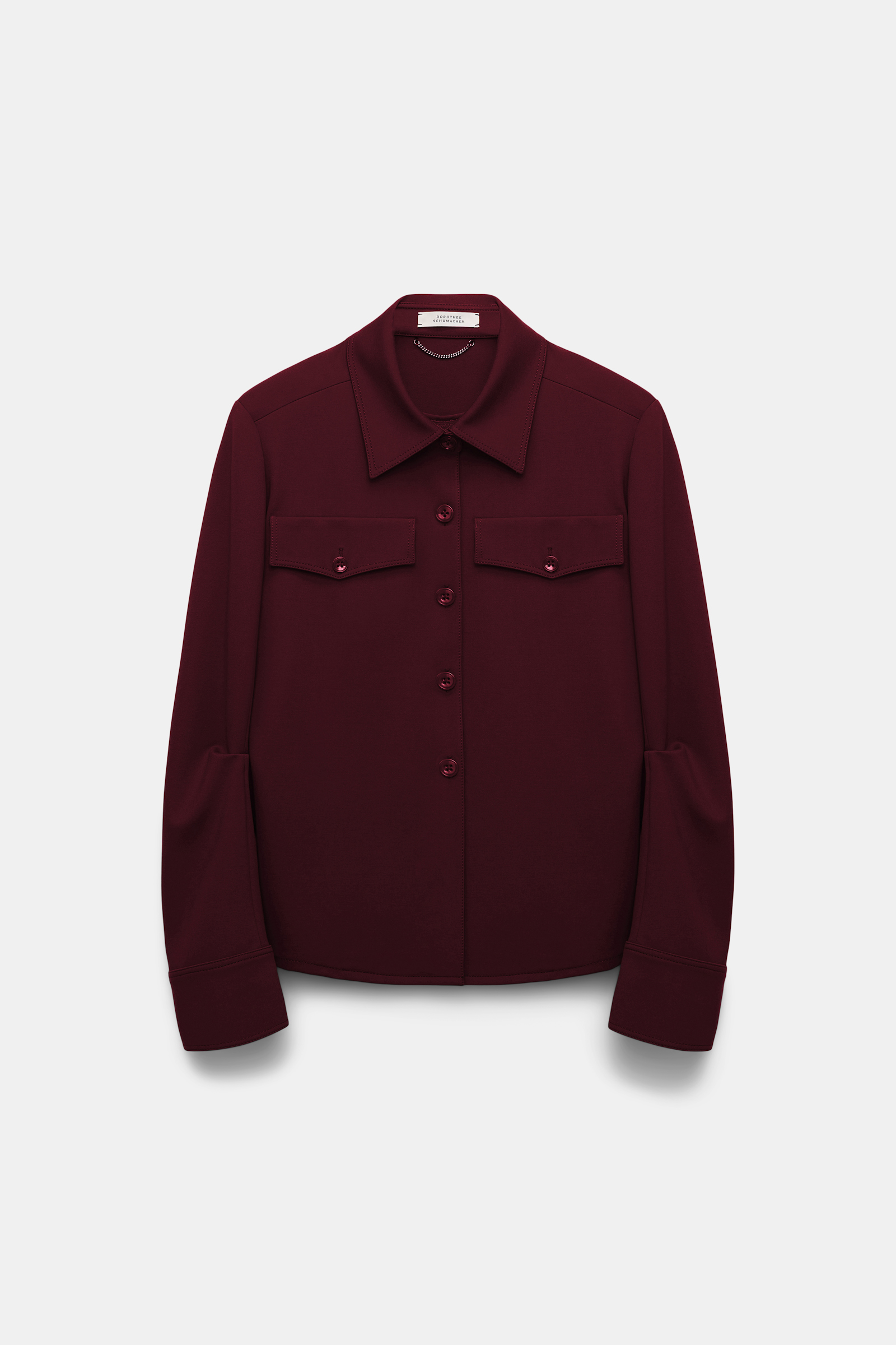 Dorothee Schumacher Getailortes Shirt aus Punto Milano dark burgundy