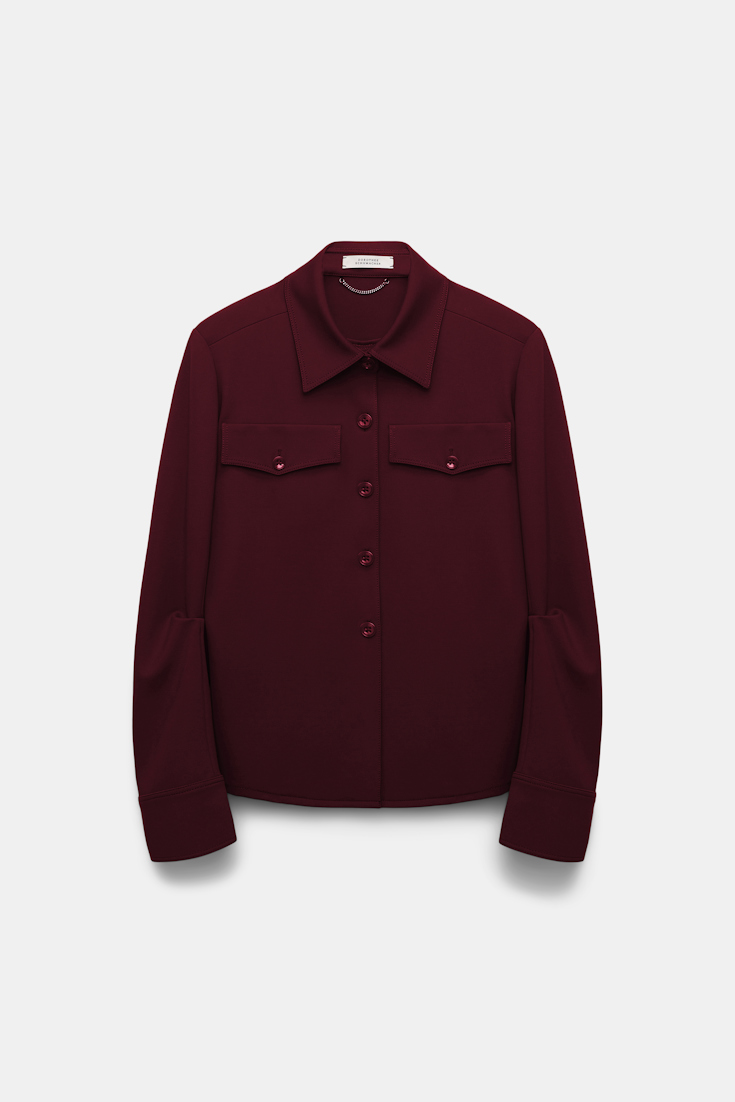 Dorothee Schumacher Getailortes Shirt aus Punto Milano dark burgundy