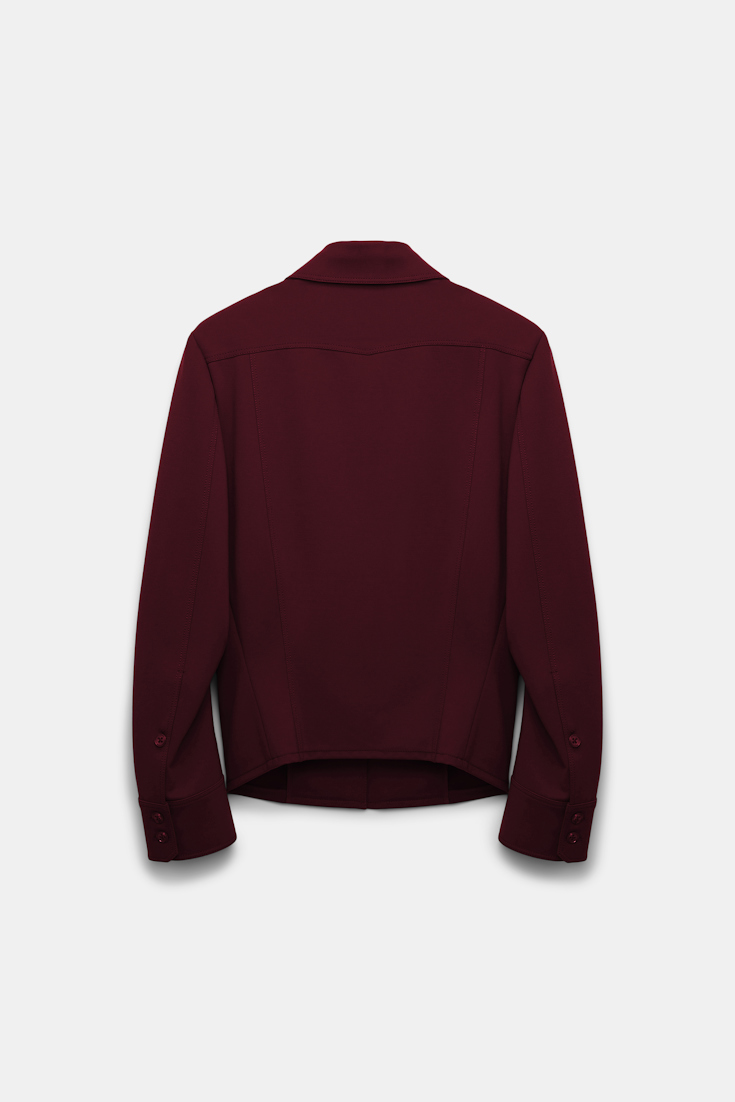 Dorothee Schumacher Getailortes Shirt aus Punto Milano dark burgundy