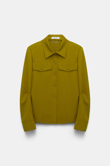 Dorothee Schumacher Getailortes Shirt aus Punto Milano leguan green