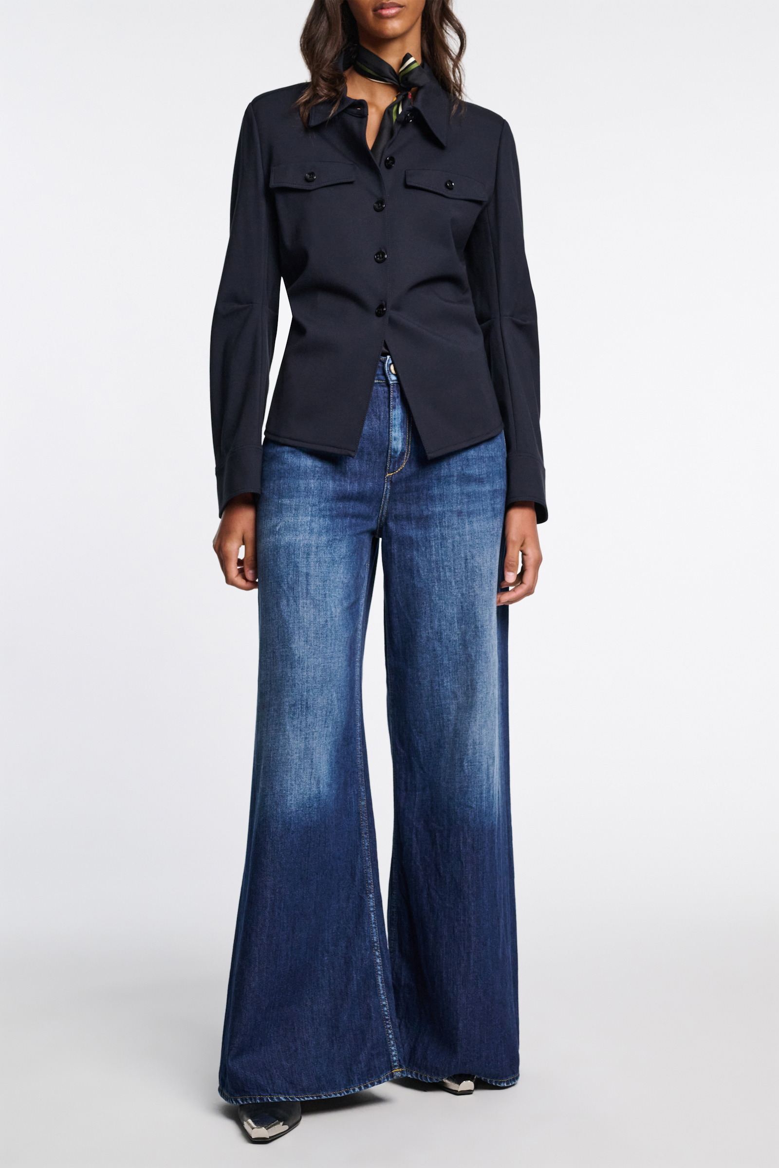 Dorothee Schumacher Getailortes Shirt aus Punto Milano dark navy