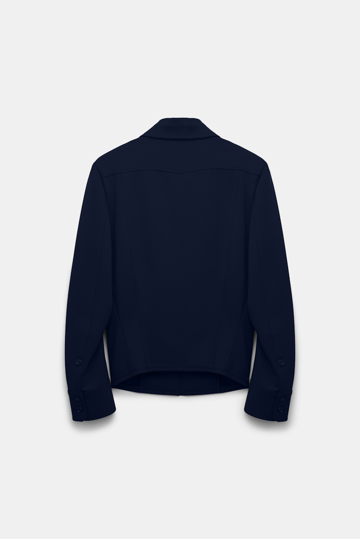 Dorothee Schumacher Getailortes Shirt aus Punto Milano dark navy