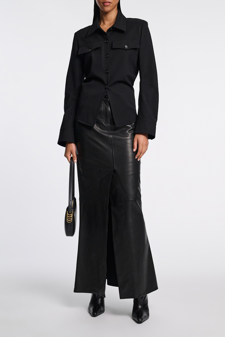 Dorothee Schumacher Tailored shirt-jacket in Punto Milano black