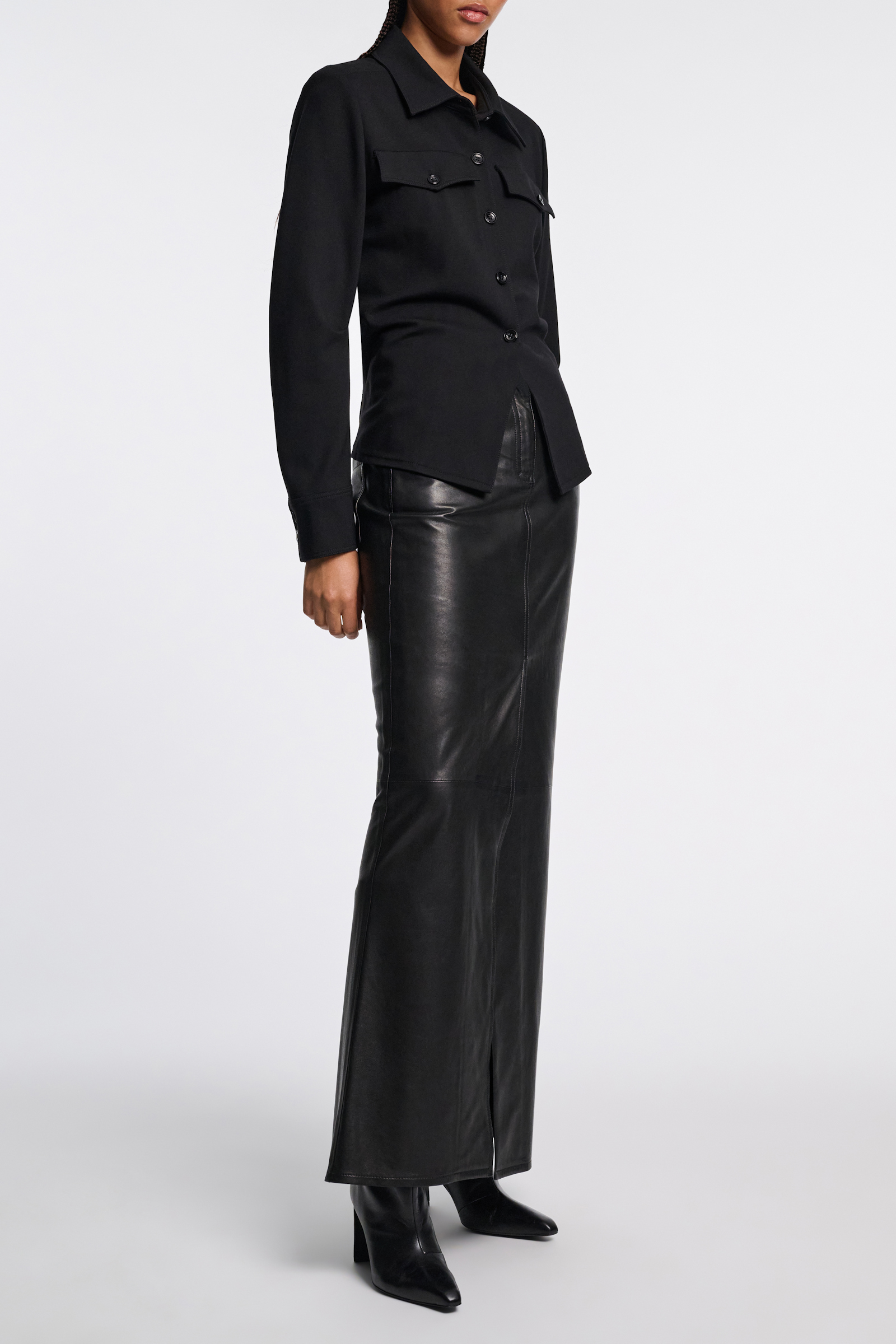 Dorothee Schumacher Tailored shirt-jacket in Punto Milano black