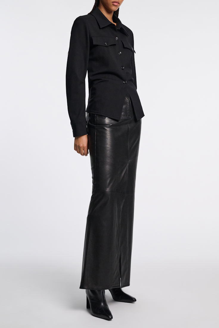 Dorothee Schumacher Tailored shirt-jacket in Punto Milano black