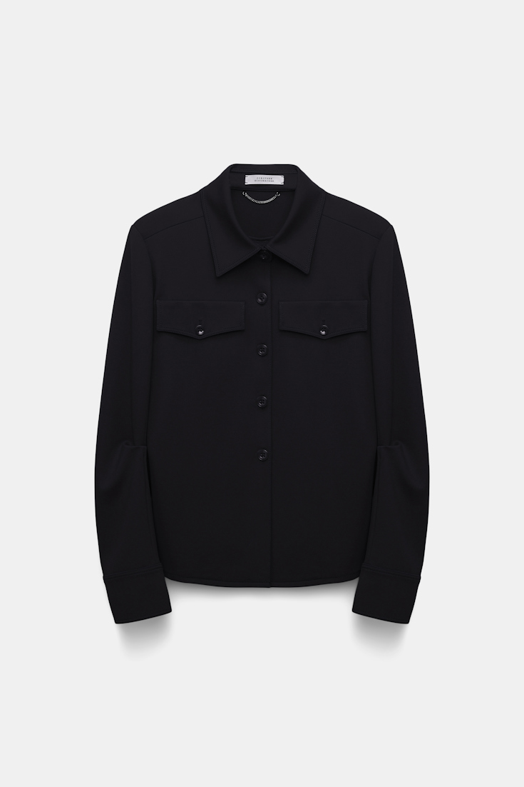 Dorothee Schumacher Tailored shirt-jacket in Punto Milano black