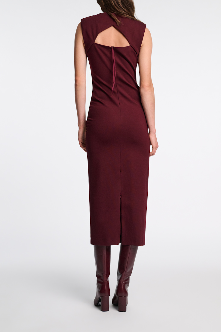 Dorothee Schumacher Drapiertes Kleid aus Punto Milano dark burgundy