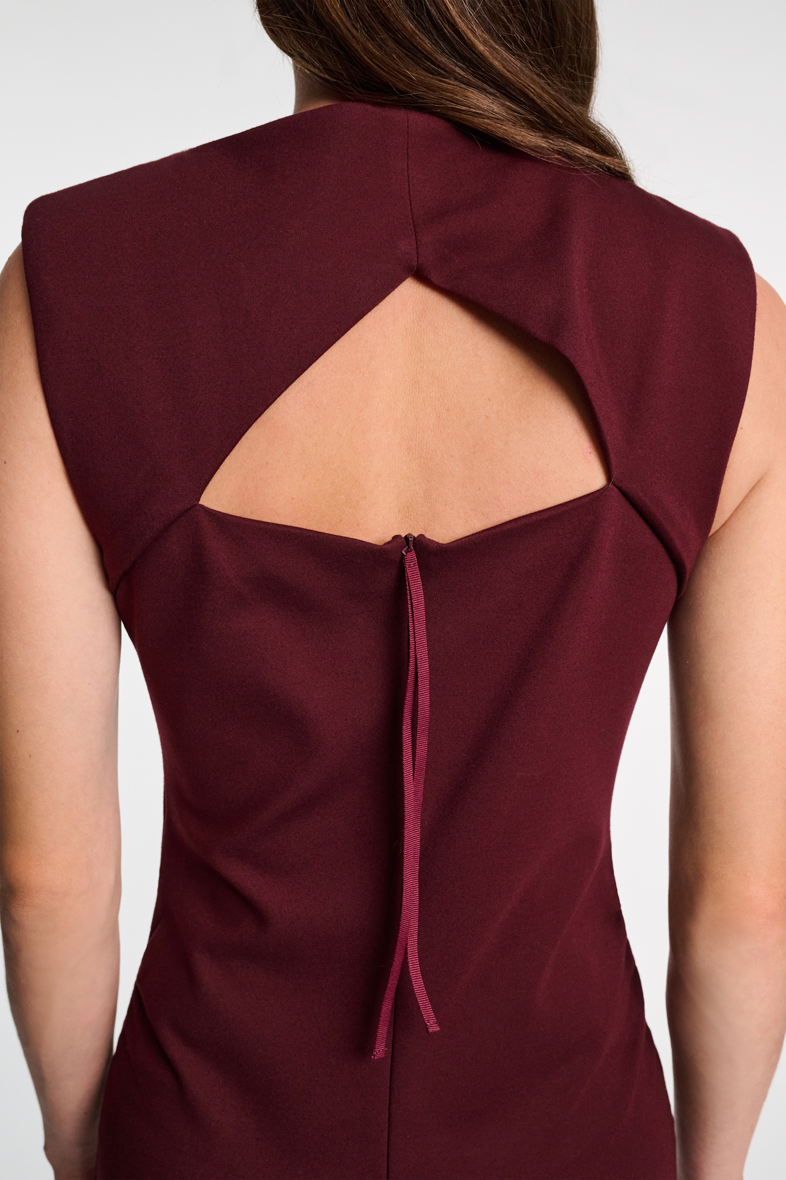 Dorothee Schumacher Drapiertes Kleid aus Punto Milano dark burgundy