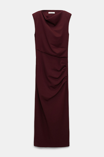 Dorothee Schumacher Drapiertes Kleid aus Punto Milano dark burgundy