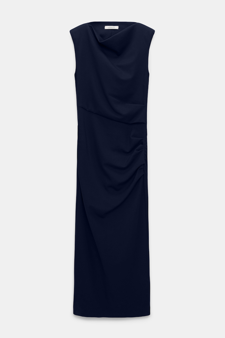 Dorothee Schumacher Drapey dress in Punto Milano dark navy