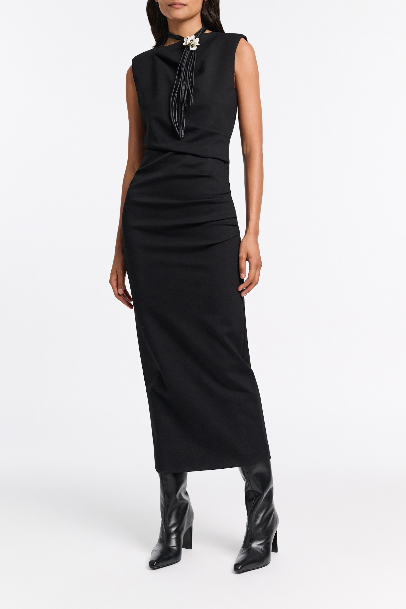 Dorothee Schumacher Drapey dress in Punto Milano black