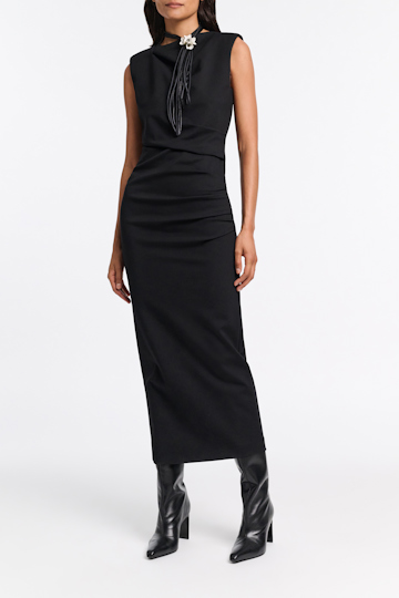 Dorothee Schumacher Drapey dress in Punto Milano black