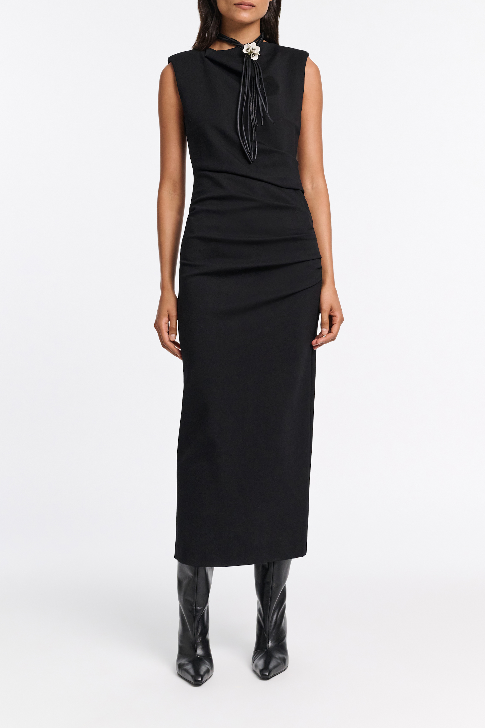 Dorothee Schumacher Drapey dress in Punto Milano black