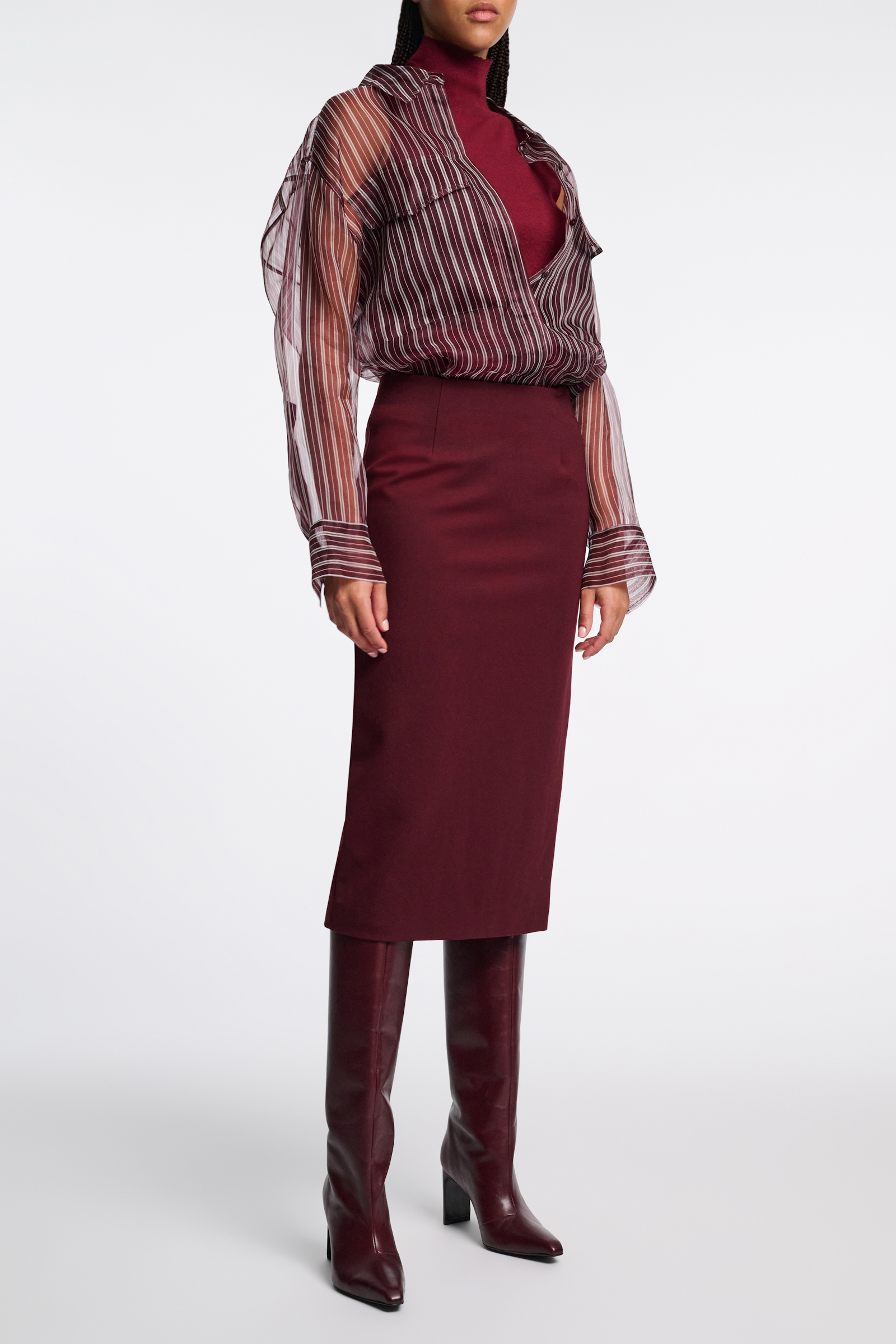 Dorothee Schumacher Pencil skirt in Punto Milano dark burgundy