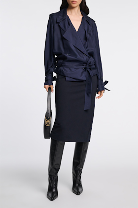 Dorothee Schumacher Pencil skirt in Punto Milano dark navy