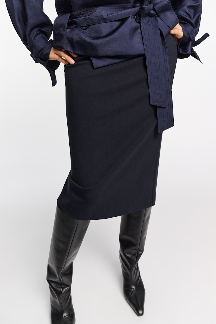 Dorothee Schumacher Pencil skirt in Punto Milano dark navy