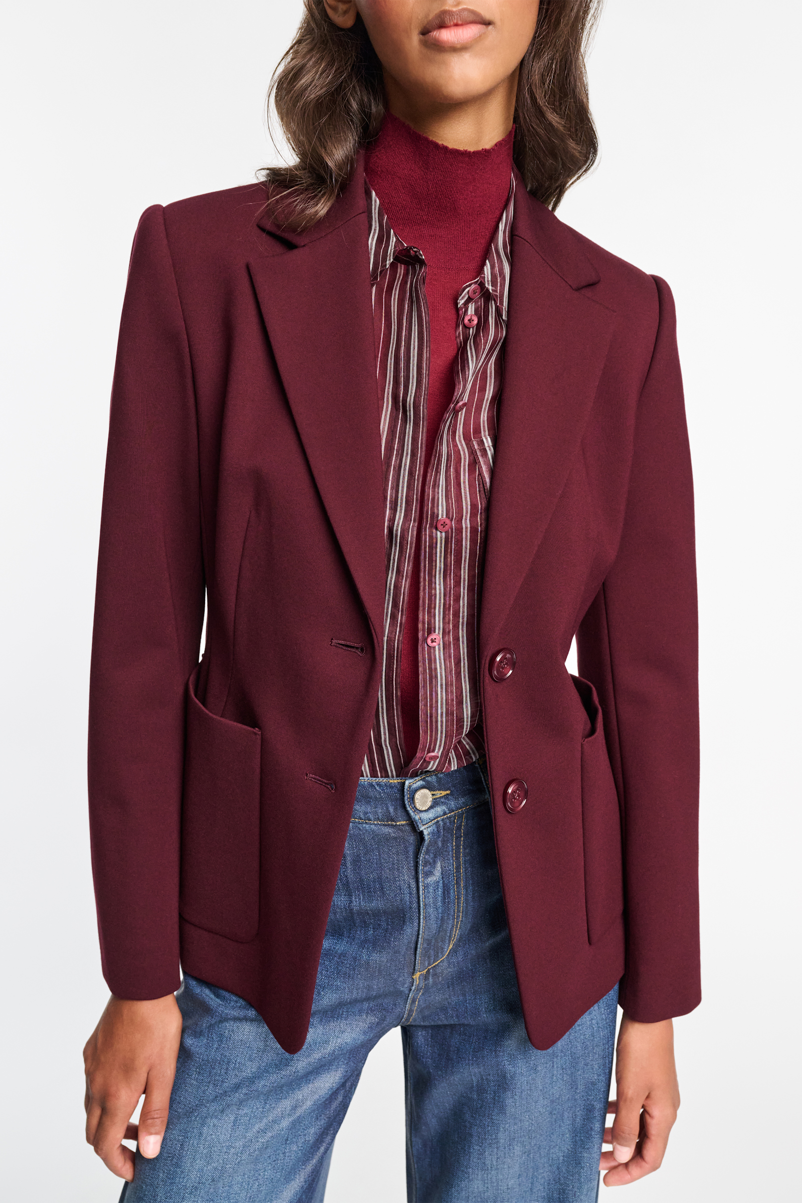 Dorothee Schumacher Blazer aus Punto Milano dark burgundy