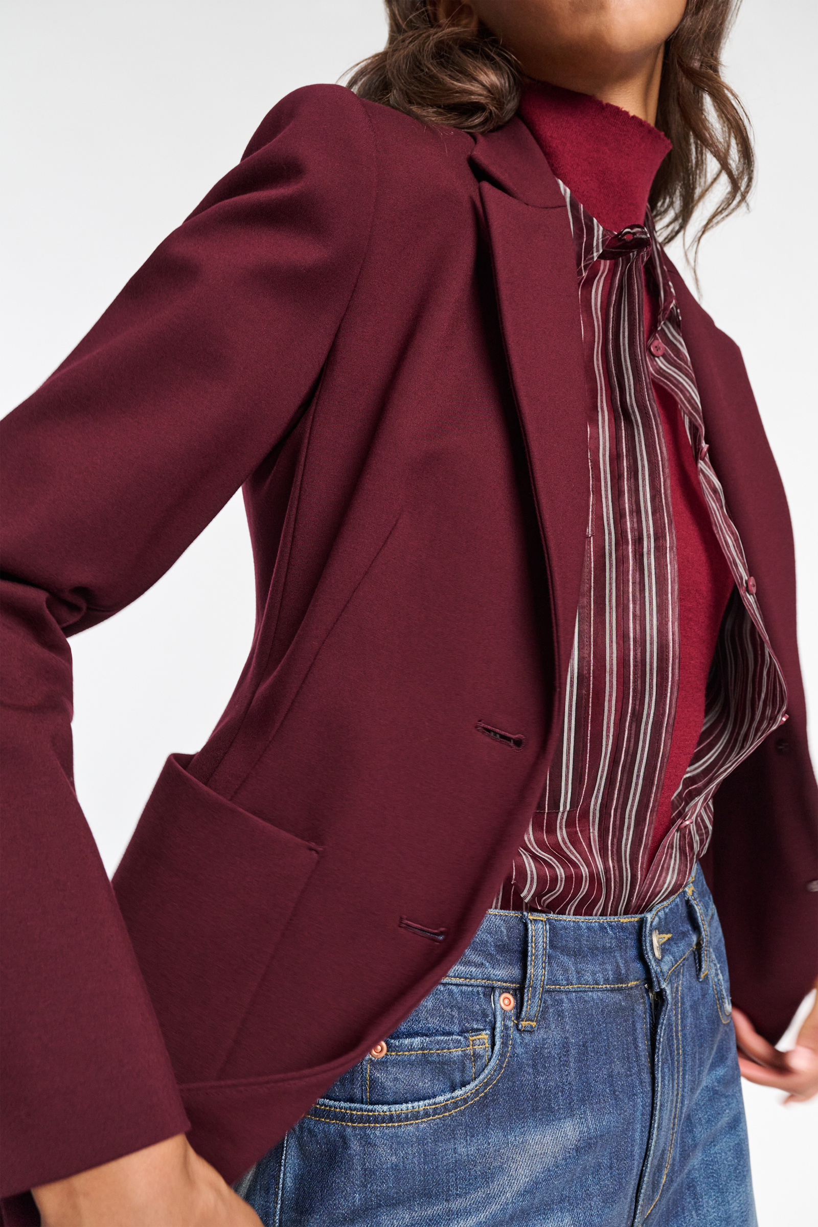 Dorothee Schumacher Blazer aus Punto Milano dark burgundy