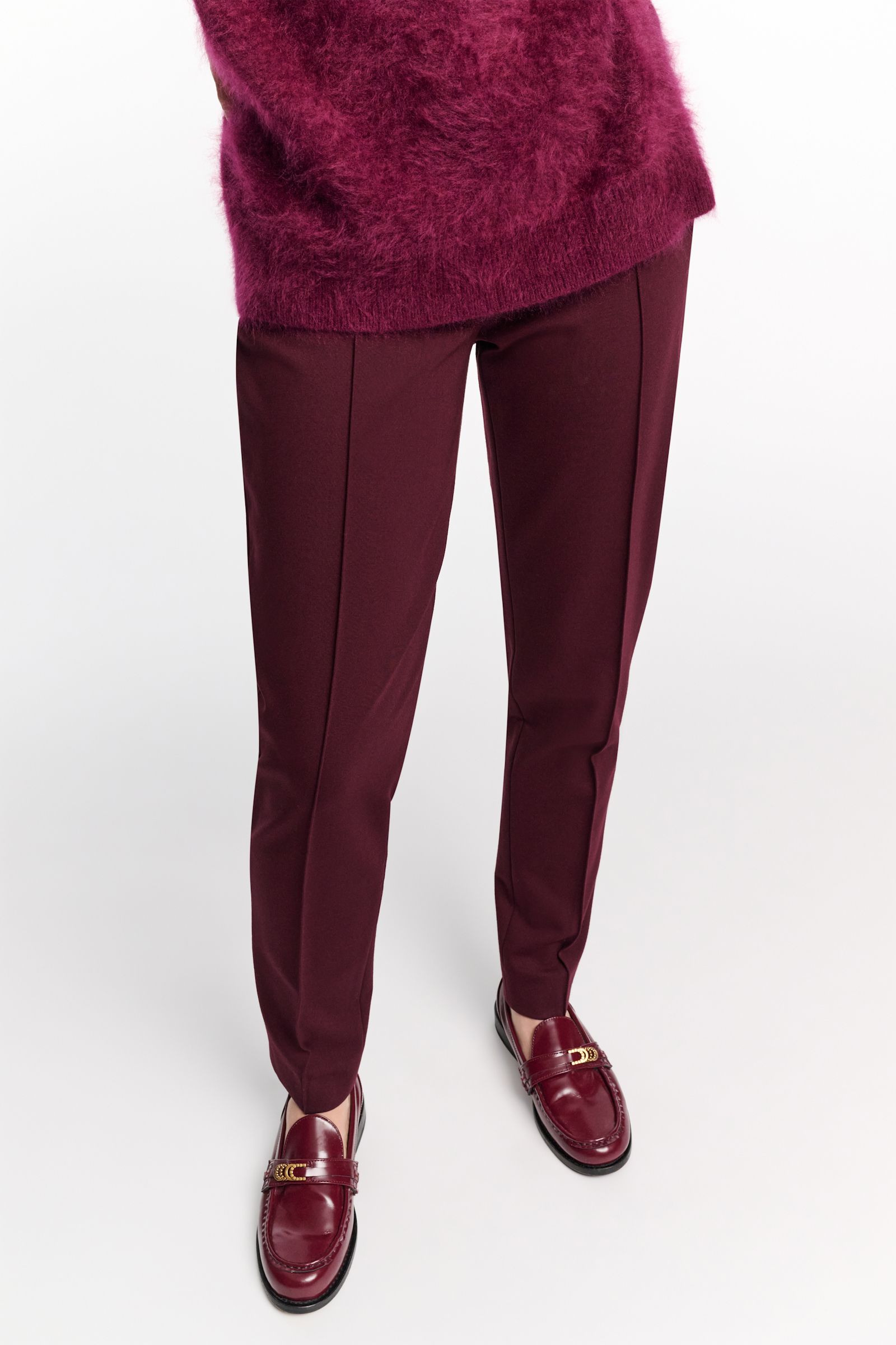 Dorothee Schumacher Cigarette pants in Punto Milano dark burgundy